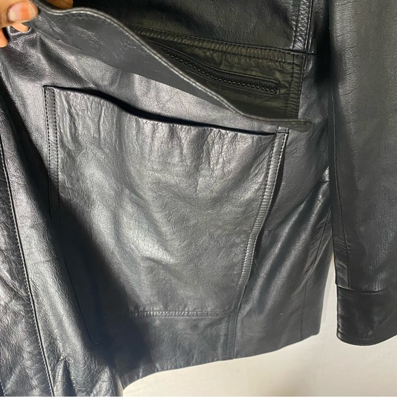 Sergio valente black leather jacket size 2XL (b56) - Picture 7 of 8